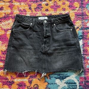 We The Free Black Denim Skirt